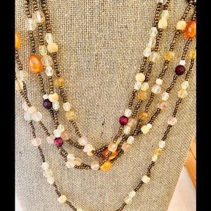 Summer Breeze 5 String Multi Bead Color Necklace